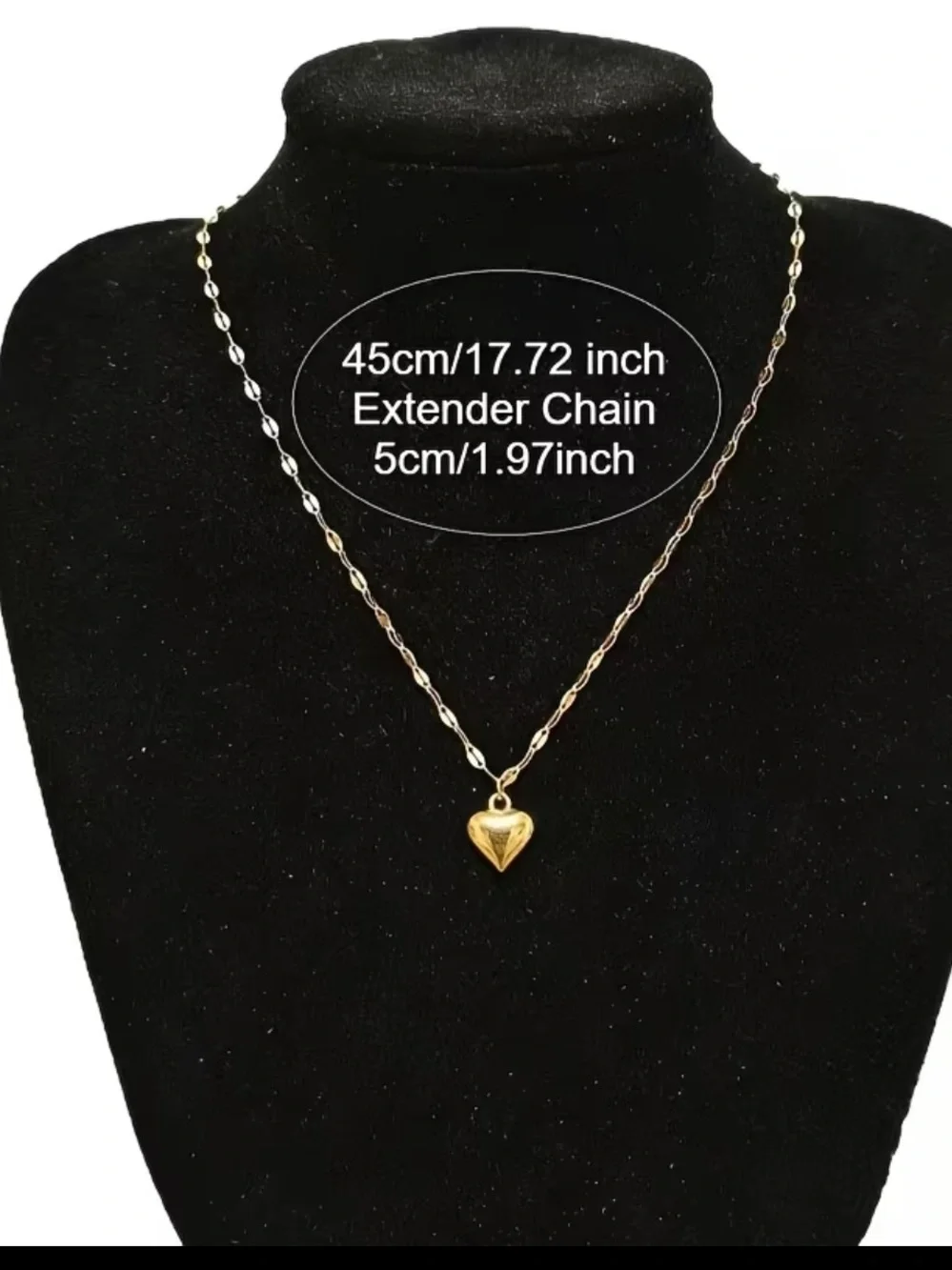 Golden Heart Pendant Necklace - Elegant Women's Jewelry
